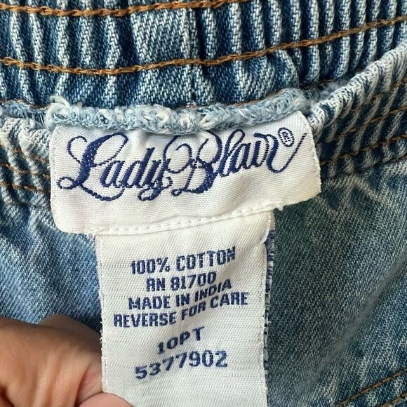 Lady Blair Women's Elastic Loose Fit High Waisted Denim Mom Jeans Blue Size 10 - Picture 5 of 7